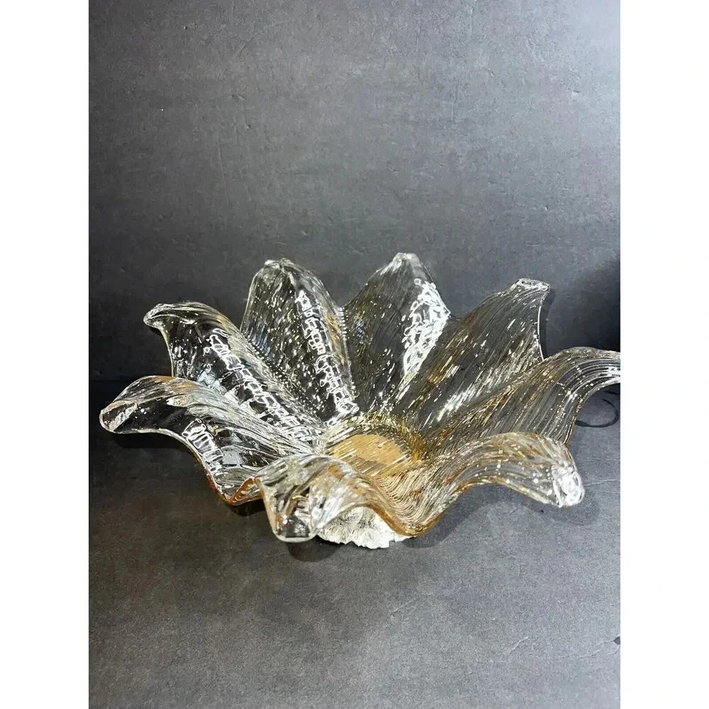 Antica cristalleria By Savarese Murano Lustre Champagne Glass Footed Bowl Italy - Picture 5 of 14